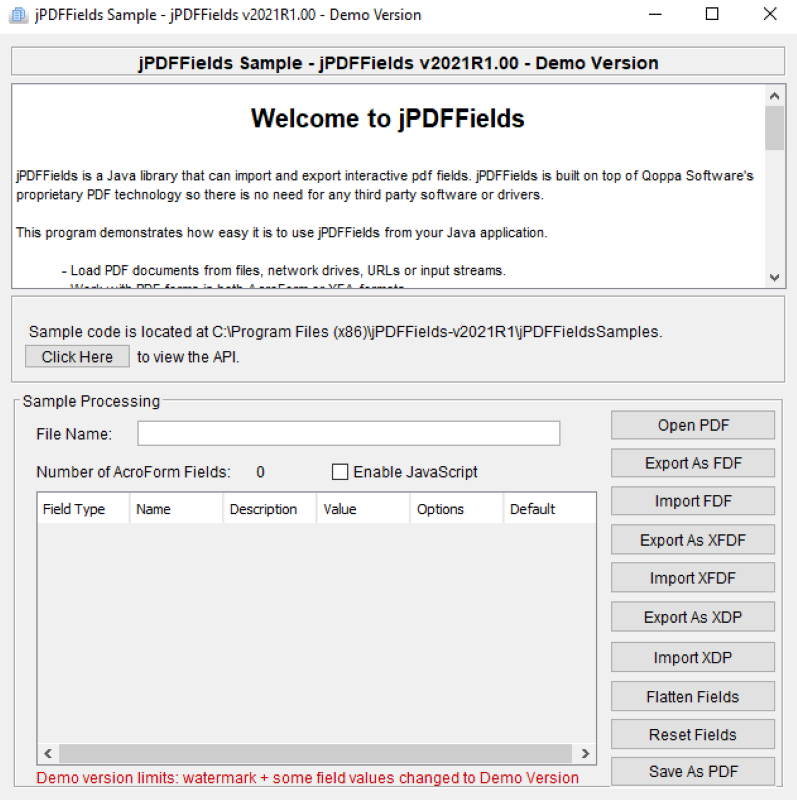 jPDFFields for Linux screenshot