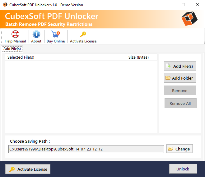 CubexSoft PDF Unlocker screenshot