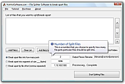 File Splitter to split or separate files screenshot
