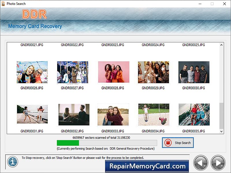 Memory Card Data Recovery screenshot