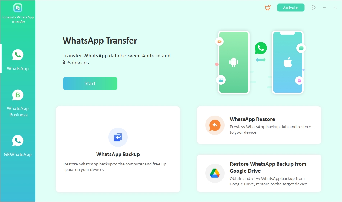 FonesGo WhatsApp Transfer screenshot