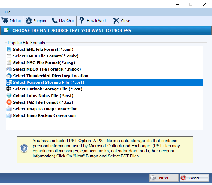 DailySoft PST to MBOX Converter screenshot