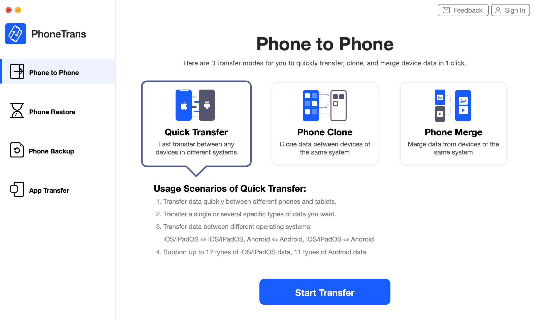 PhoneTrans for Mac screenshot