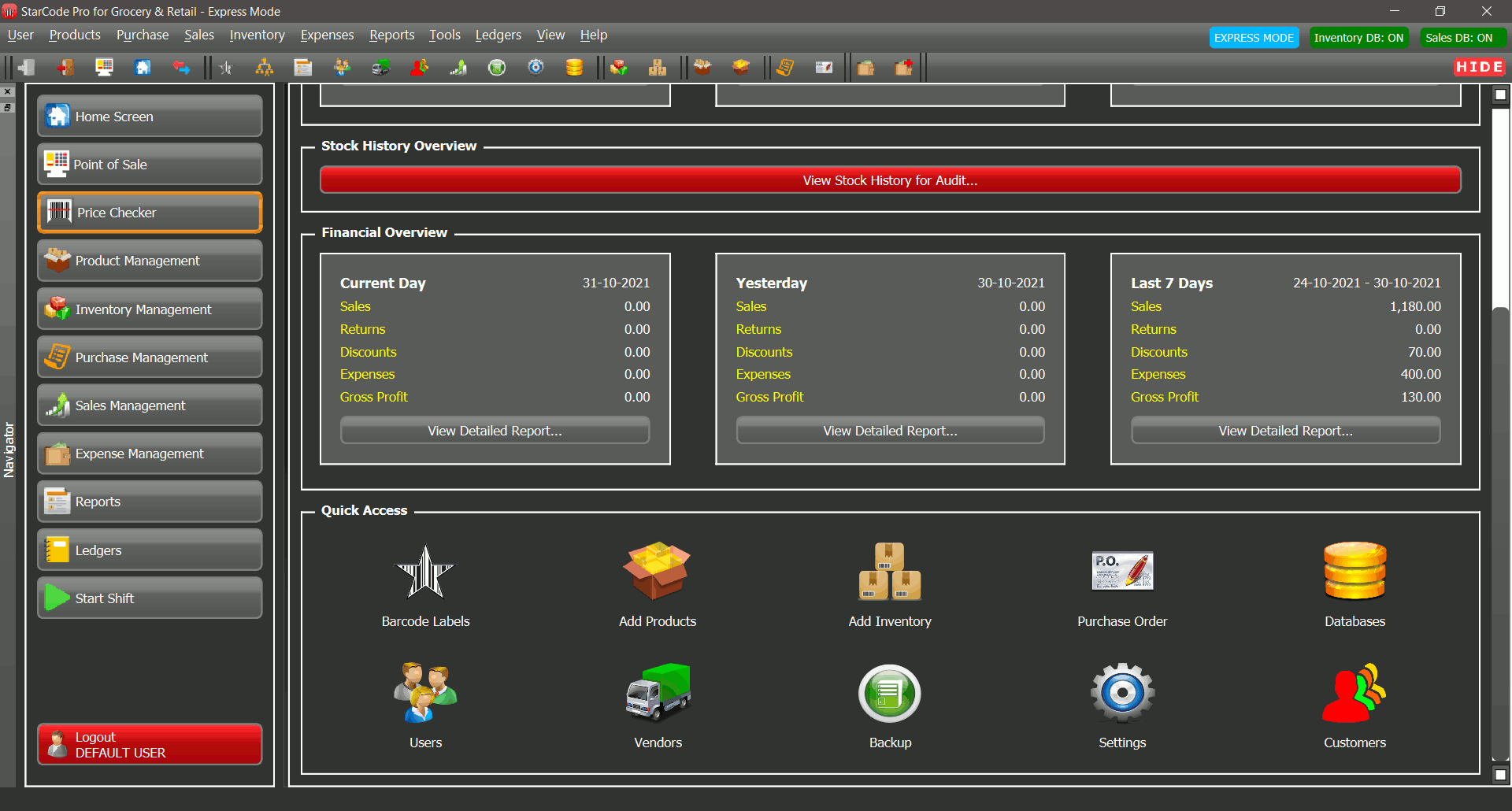 StarCode Pro POS and Inventory Manager screenshot