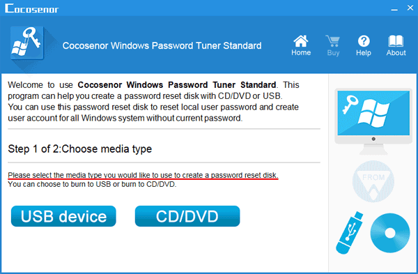 Cocosenor Windows Password Tuner screenshot