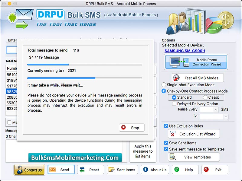 SMS Marketing Software Android Mac screenshot