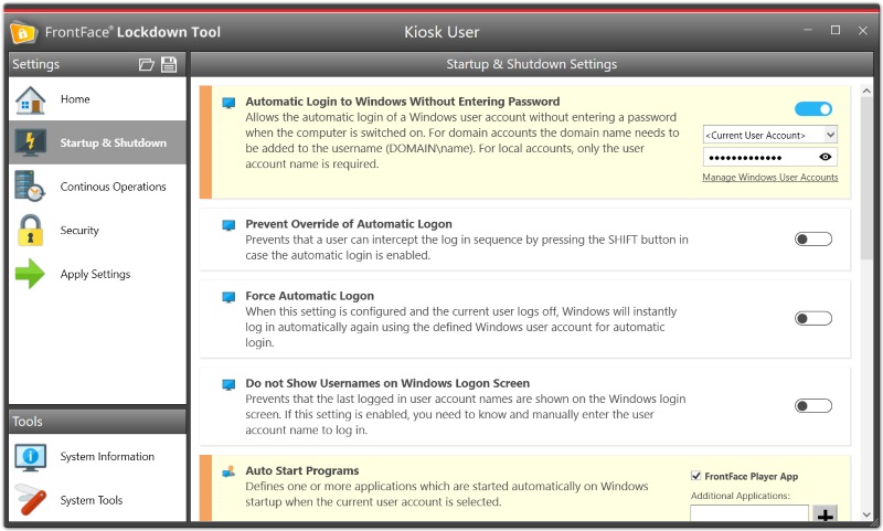 FrontFace Lockdown Tool screenshot