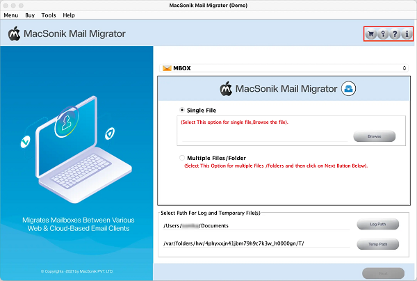 MacSonik Email Migrator screenshot
