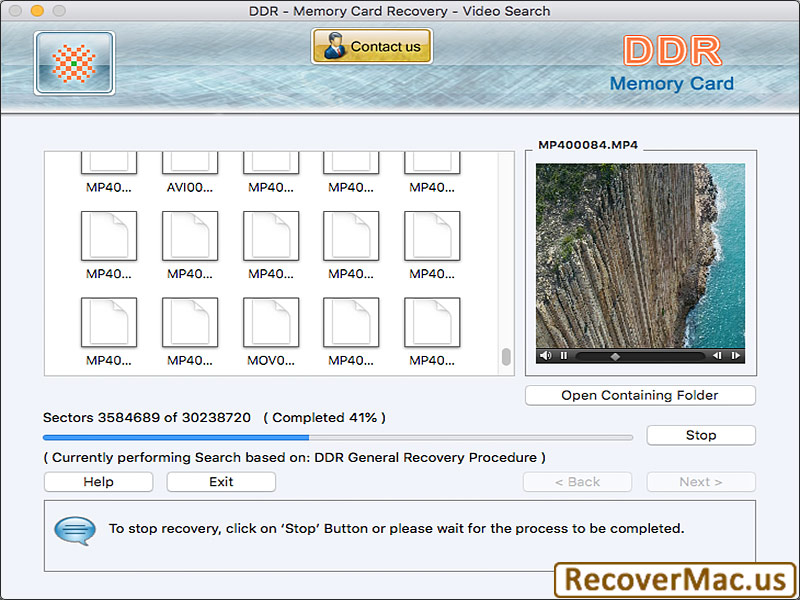 Restore Mac for Memory Card screenshot