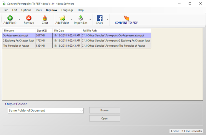 Convert Powerpoint to PDF 4dots screenshot