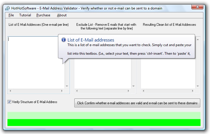 E-Mail Validator - check screenshot