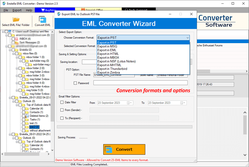 Enstella EML Converter Software screenshot