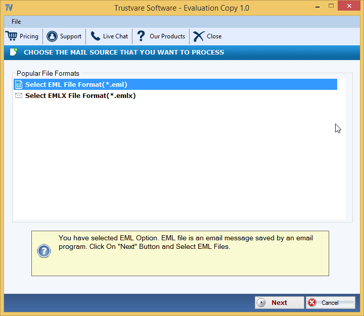 TrustVare EML Converter screenshot