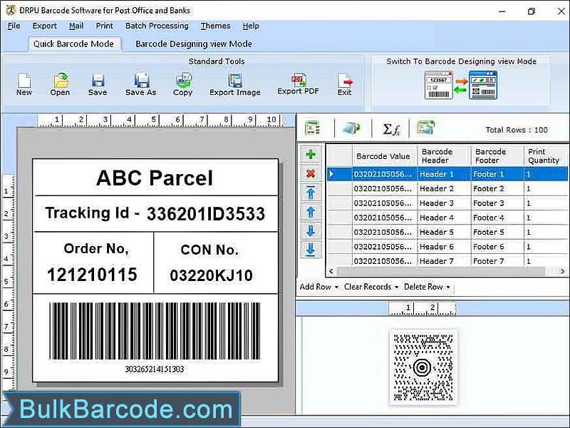 2D barcode Software for Post Office and screenshot