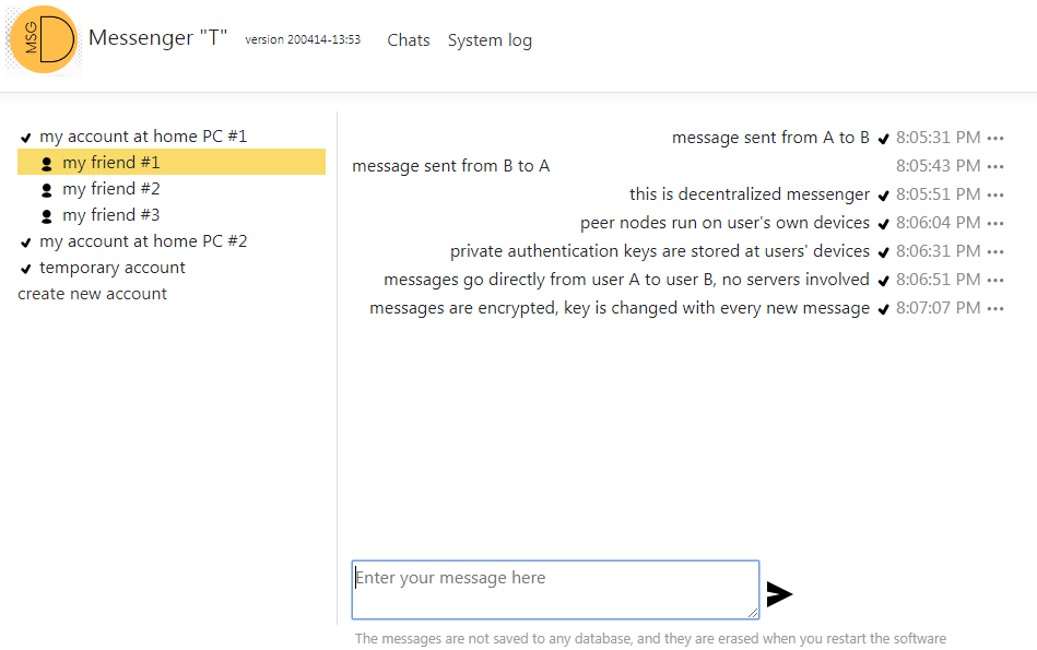 Dcomms Messenger "T" screenshot