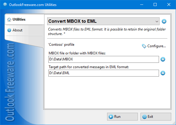 Convert MBOX to EML for Outlook screenshot