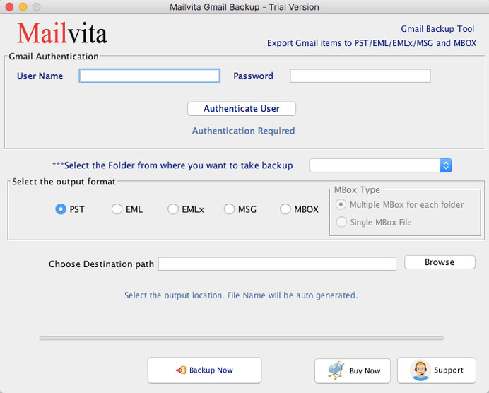 MailVita Gmail Backup for Mac screenshot