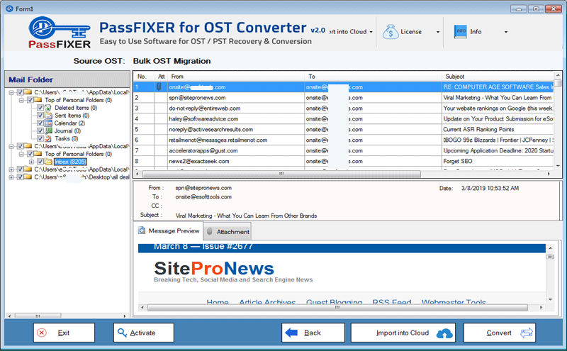 PassFixer for OST to PST Converter screenshot