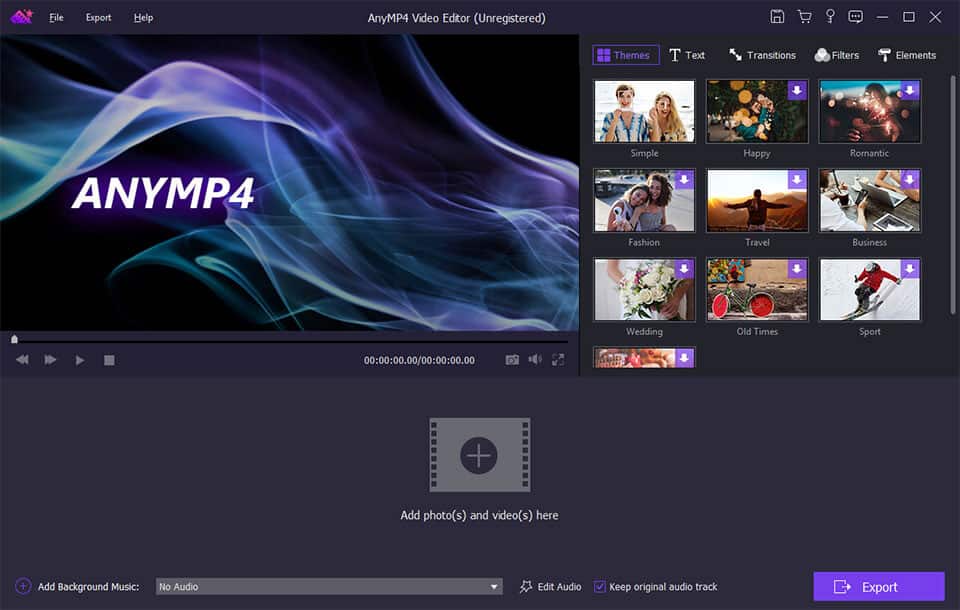 AnyMP4 Video Editor screenshot