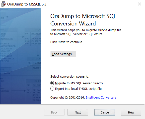OraDump-to-MSSQL screenshot