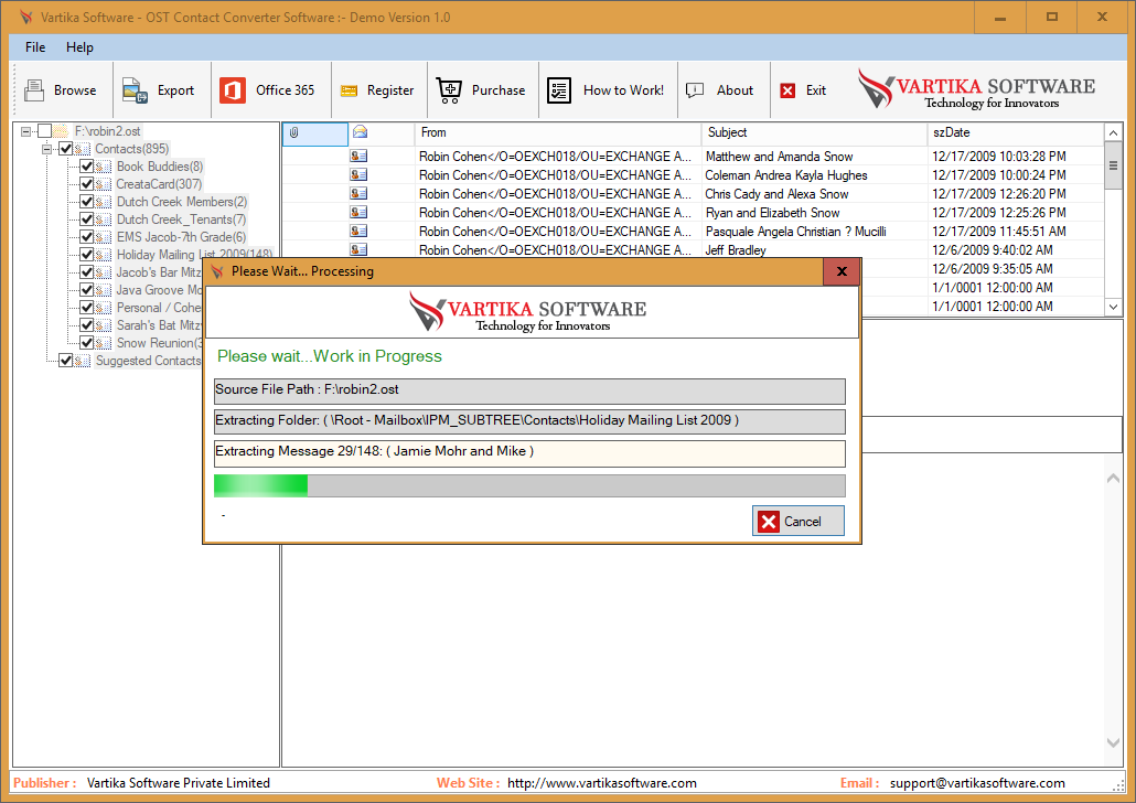 Vartika OST Contact Converter screenshot