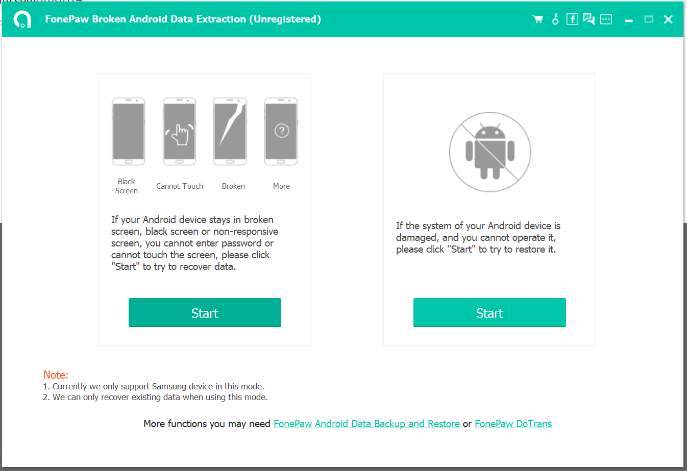 FonePaw Broken Android Data Extraction screenshot