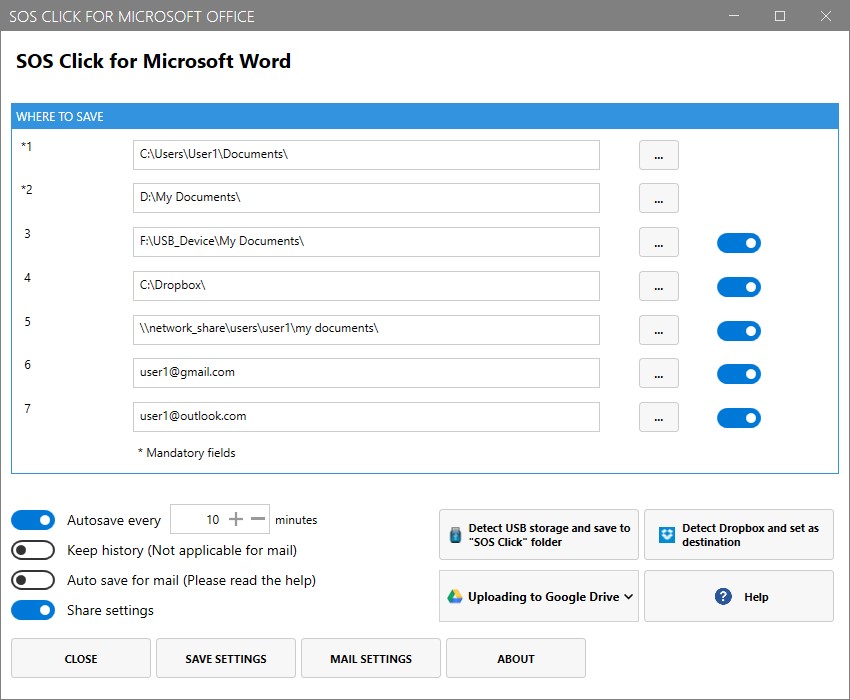SOS Click for Microsoft Office screenshot