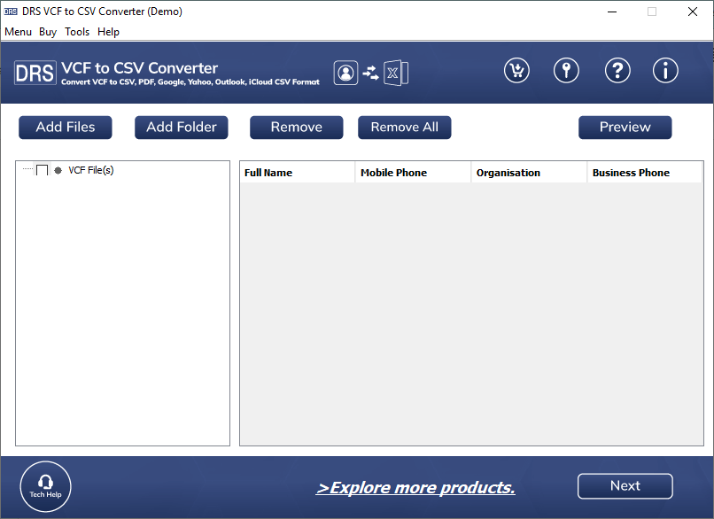 DRS VCF to CSV Converter screenshot