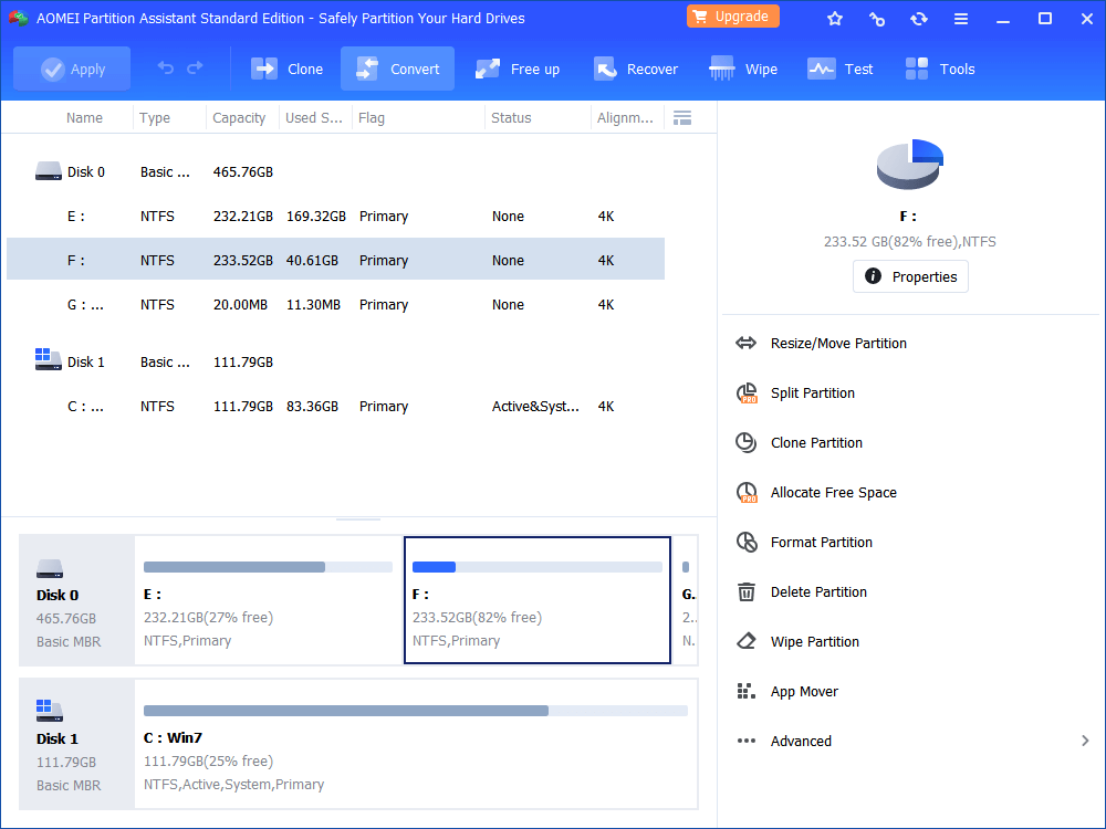 AOMEI Partition Assistant Standard screenshot