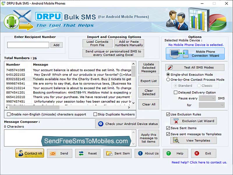 Bulk SMS Tool for Android Mobile screenshot