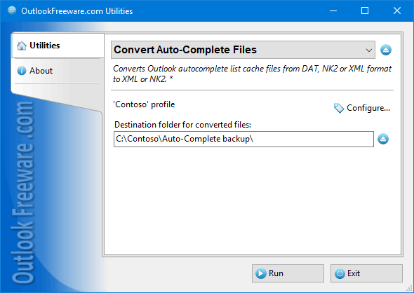 Convert Auto-Complete Files for Outlook screenshot