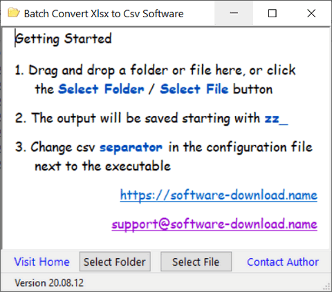 Batch Convert Xlsx to Csv Software screenshot