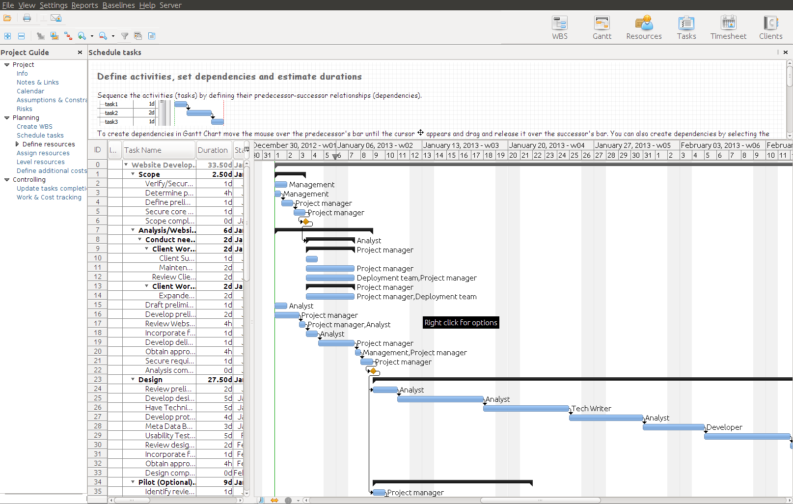 RationalPlan Project Viewer for Linux screenshot