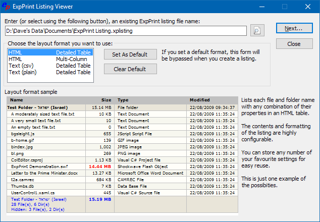 ExpPrint screenshot