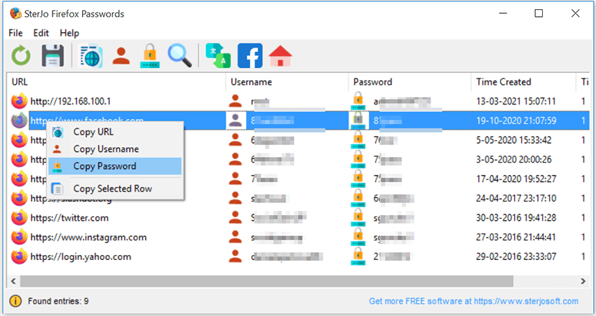SterJo Firefox Passwords screenshot
