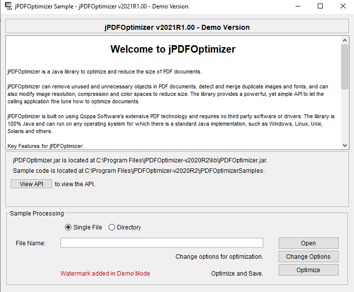 jPDFOptimizer for Linux screenshot