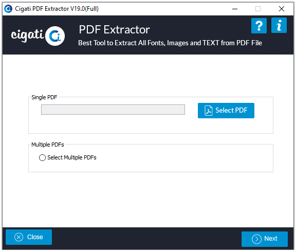 Cigati PDF Extractor screenshot
