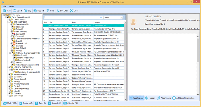 Softaken PST Mailbox Convertor screenshot