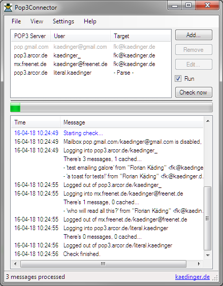 Pop3Connector screenshot