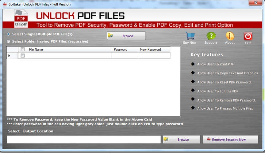 Softaken PDF Unlocker screenshot