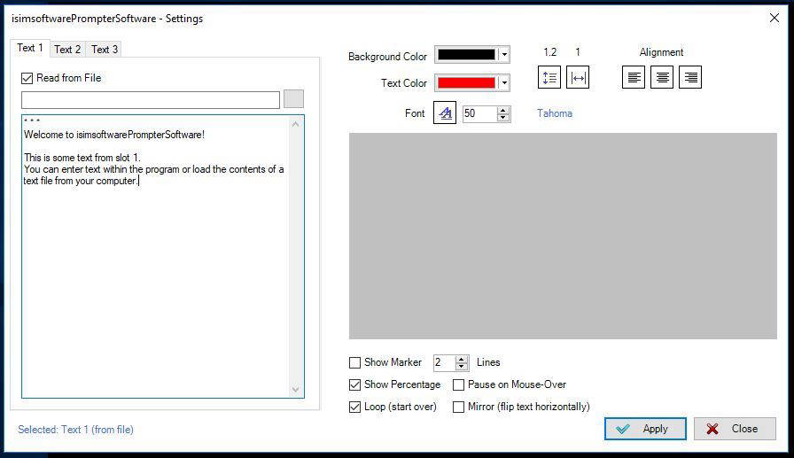 isimsoftware Prompter Software screenshot
