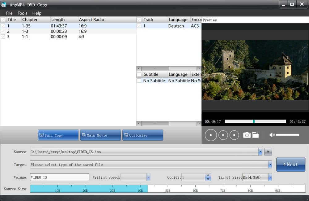 AnyMP4 DVD Copy screenshot