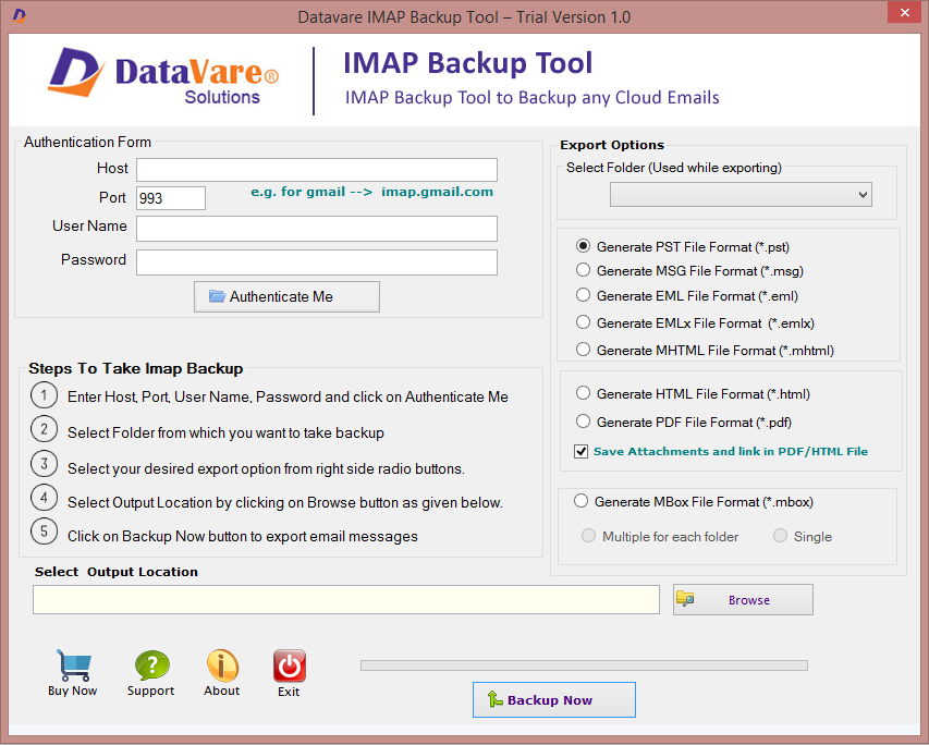 Datavare IMAP Backup Tool screenshot