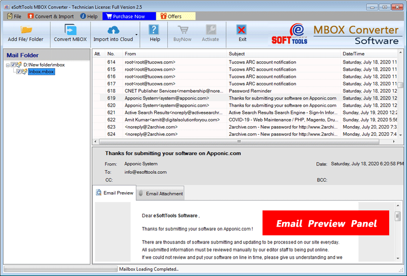 eSoftTools MBOX Converter screenshot