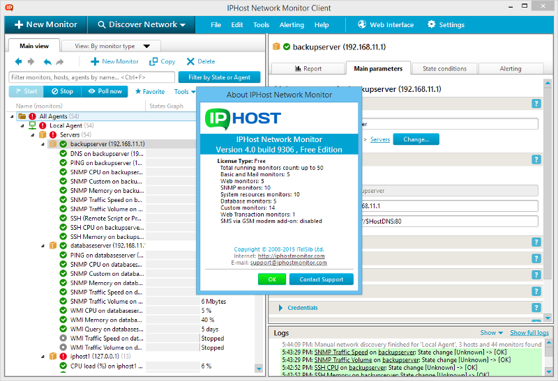IPHost Network Monitor Freeware screenshot