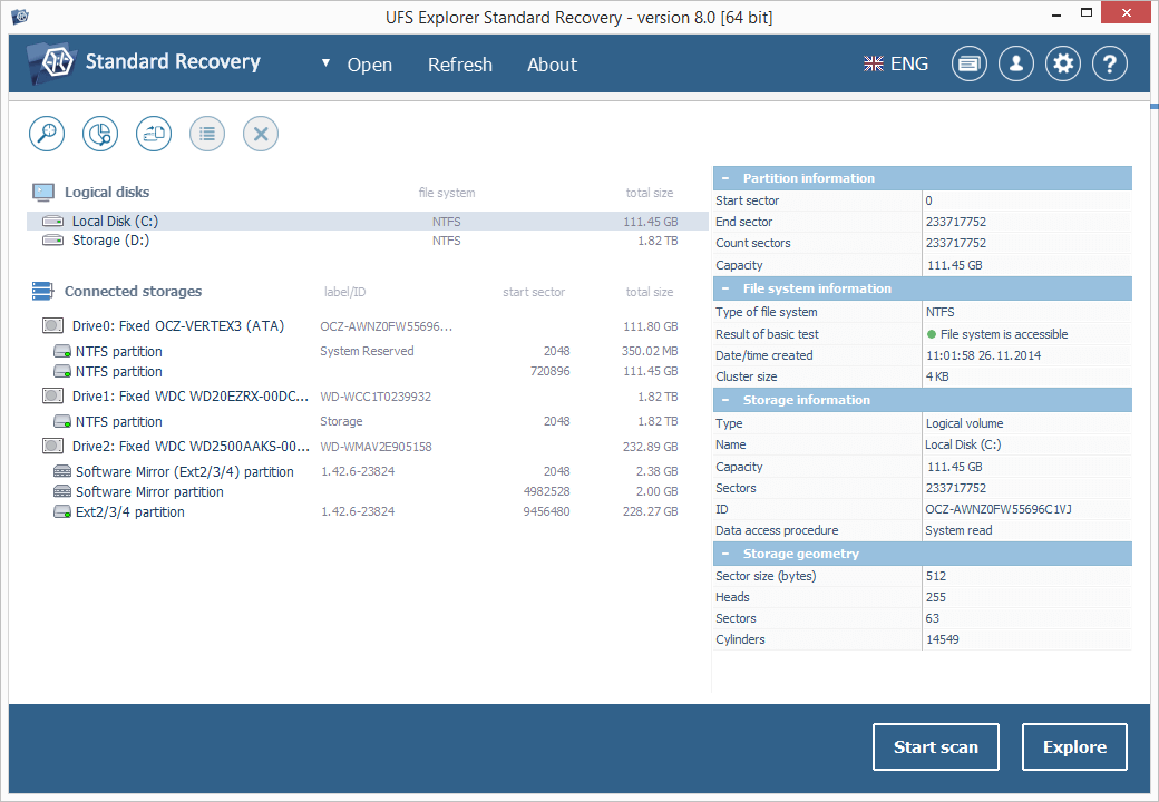 UFS Explorer Standard Recovery screenshot