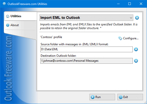 Import Messages from EML Files screenshot