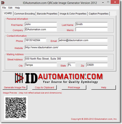2D Barcode Image Generator screenshot