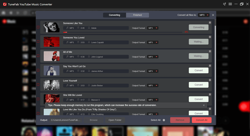 TuneFab YouTube Music Converter screenshot