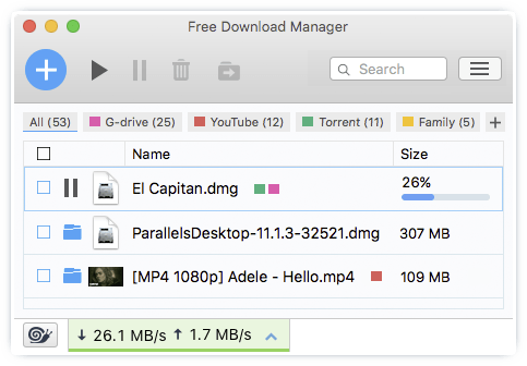 Free Download Manager for Mac screenshot